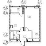 Планировка 1-комнатной квартиры, 45,01 м2