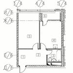 Планировка 1-комнатной квартиры, 43,5 м2