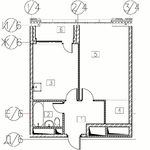 Планировка 1-комнатной квартиры, 45 м2
