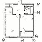 Планировка 1-комнатной квартиры, 44,7 м2