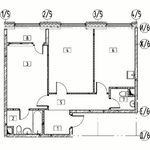 Планировка 2-комнатной квартиры, 62 м2