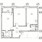 Планировка 2-комнатной квартиры, 60,8 м2