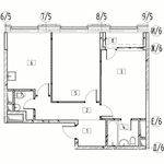 Планировка 2-комнатной квартиры, 60,1 м2