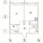 Планировка 1-комнатной квартиры, 35,82 м2