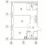Планировка 2-комнатной квартиры, 55,42 м2