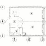 Планировка 1-комнатной квартиры, 43,51 м2