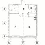 Планировка 1-комнатной квартиры, 43,2 м2