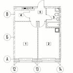 Планировка 1-комнатной квартиры, 42,65 м2