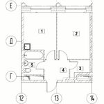 Планировка 1-комнатной квартиры, 34,17 м2