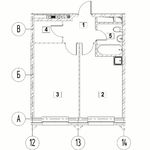 Планировка 1-комнатной квартиры, 41,34 м2
