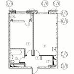 Планировка 1-комнатной квартиры, 51 м2