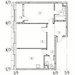 Планировка 2-комнатной квартиры, 66,1 м2
