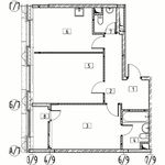 Планировка 2-комнатной квартиры, 62,11 м2