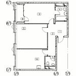 Планировка 2-комнатной квартиры, 65 м2