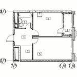 Планировка 1-комнатной квартиры, 41,59 м2