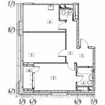 Планировка 2-комнатной квартиры, 60 м2