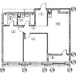 Планировка 2-комнатной квартиры, 73,6 м2