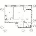 Планировка 2-комнатной квартиры, 65,4 м2