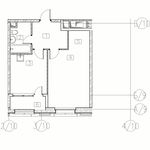 Планировка 1-комнатной квартиры, 46,2 м2