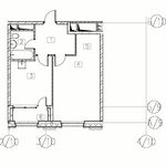 Планировка 1-комнатной квартиры, 45,41 м2