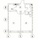 Планировка 1-комнатной квартиры, 42,05 м2
