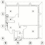 Планировка 2-комнатной квартиры, 61,61 м2