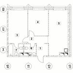 Планировка 2-комнатной квартиры, 62,43 м2