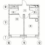 Планировка 1-комнатной квартиры, 34,09 м2