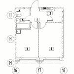 Планировка 1-комнатной квартиры, 38,06 м2