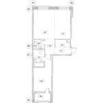 Планировка 2-комнатной квартиры, 62,8 м2