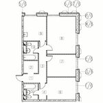 Планировка 3-комнатной квартиры, 85,22 м2