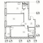 Планировка 2-комнатной квартиры, 60,7 м2