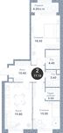 Планировка 2-комнатной квартиры, 77,1 м2