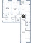 Планировка 3-комнатной квартиры, 104,4 м2