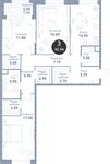 Планировка 3-комнатной квартиры, 95,9 м2