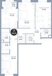 Планировка 3-комнатной квартиры, 109,7 м2