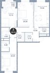 Планировка 3-комнатной квартиры, 108,3 м2