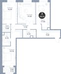 Планировка 3-комнатной квартиры, 104,5 м2