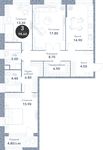 Планировка 3-комнатной квартиры, 98,6 м2