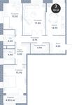 Планировка 3-комнатной квартиры, 98 м2