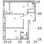 Планировка 2-комнатной квартиры, 63,39 м2