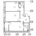 Планировка 2-комнатной квартиры, 62,13 м2