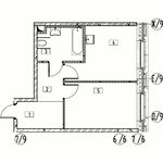 Планировка 1-комнатной квартиры, 43,1 м2
