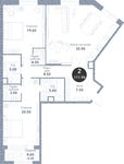 Планировка 2-комнатной квартиры, 111,4 м2