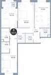 Планировка 3-комнатной квартиры, 108,9 м2