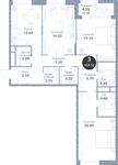 Планировка 3-комнатной квартиры, 103 м2