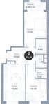 Планировка 2-комнатной квартиры, 76,3 м2