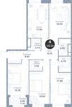 Планировка 4-комнатной квартиры, 122,2 м2