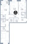 Планировка 3-комнатной квартиры, 94,4 м2