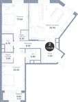 Планировка 2-комнатной квартиры, 110,3 м2